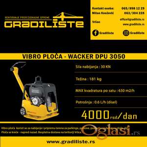 Vibro ploca - Wacker DPU 3050 - izdavanje